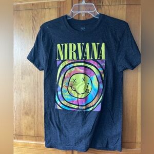 Women’s Nirvana Black Tee with Iconic Logo Size M